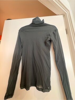 Women's Long Sleeve Turtleneck Top - Charcoal Gray